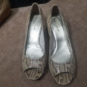 Cole Haan snake skin wedge sz 10